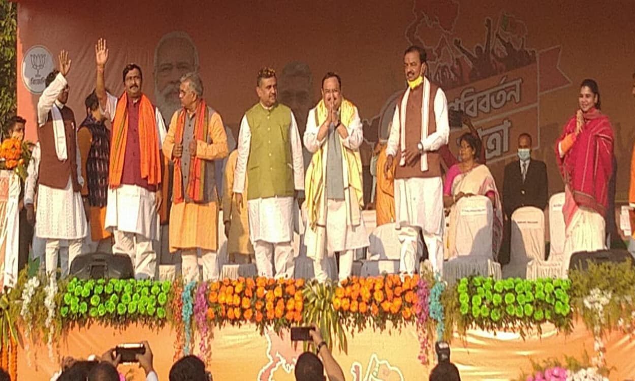 Bengal Chunav 2021 : लालगढ़ में जेपी नड्डा ने भरी हुंकार, बोले- मां, माटी और मानुष की रक्षा नहीं कर पा रही है ममता