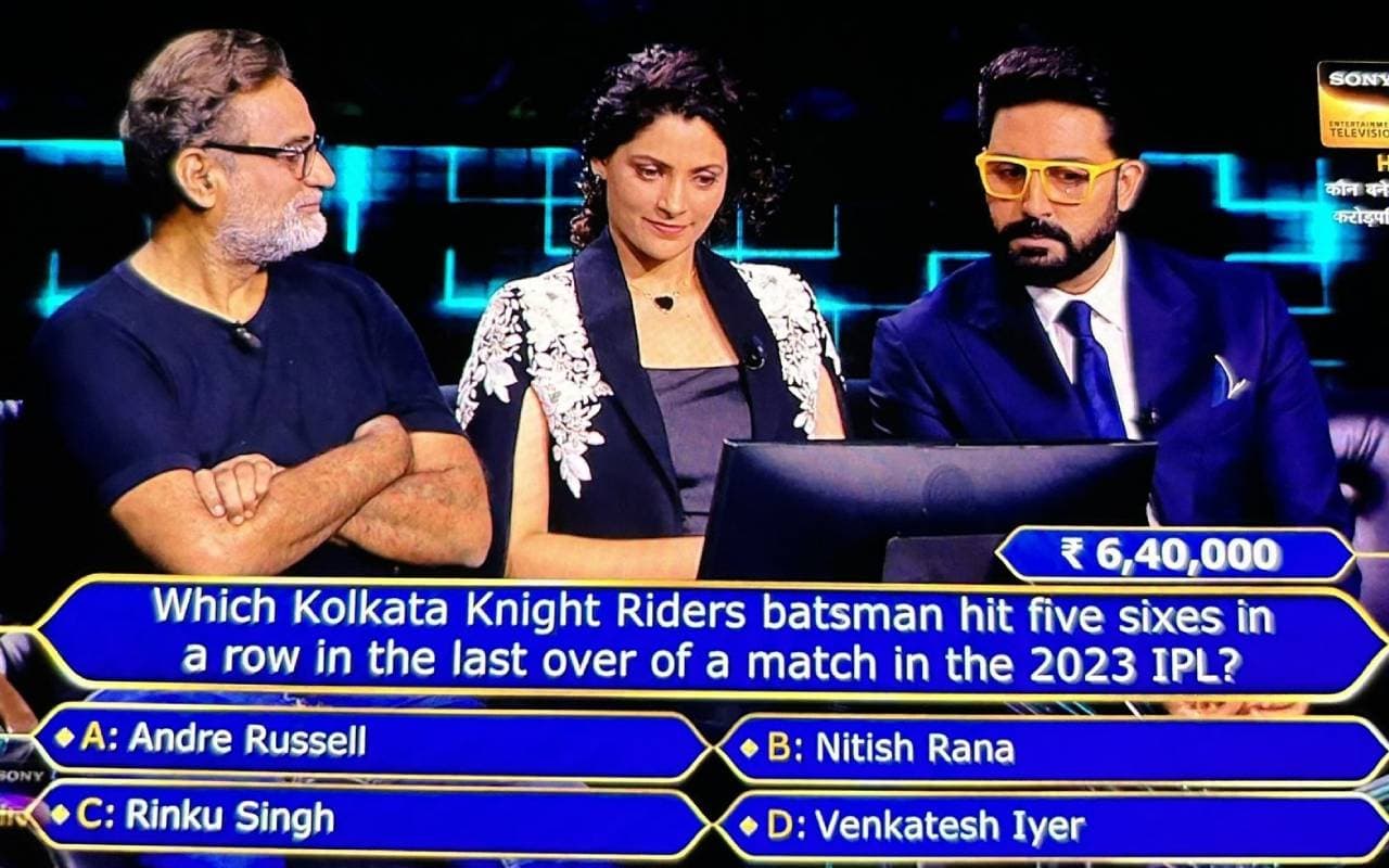 'कौन बनेगा करोड़पति' में छाए क्रिकेटर रिंकू सिंह, अभिषेक बच्चन और सैयामी खेर से पूछा गया यह सवाल