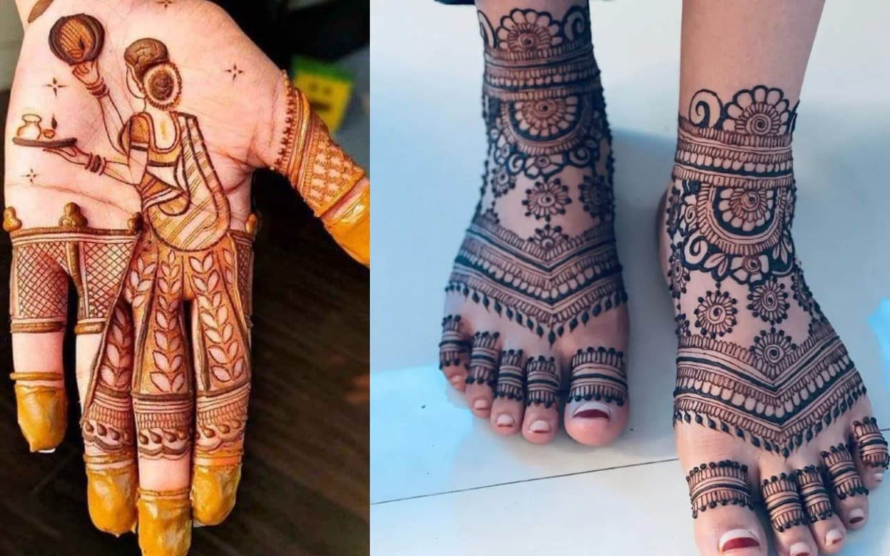 Karwa Chauth Mehndi Design PHOTOS: करवा चौथ पर हाथों पर लगाएं लेटेस्ट डिजाइन के मेहंदी
