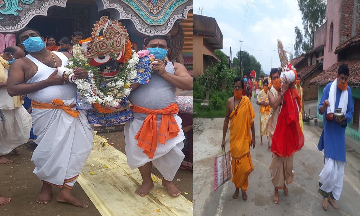 Jagannath Rath Yatra 2020 : कोरोना संक्रमण के कारण सादगी से निकली महाप्रभु जगन्नाथ की घोष यात्रा, कंधे के सहारे पहुंचे गुंडिचा मंदिर