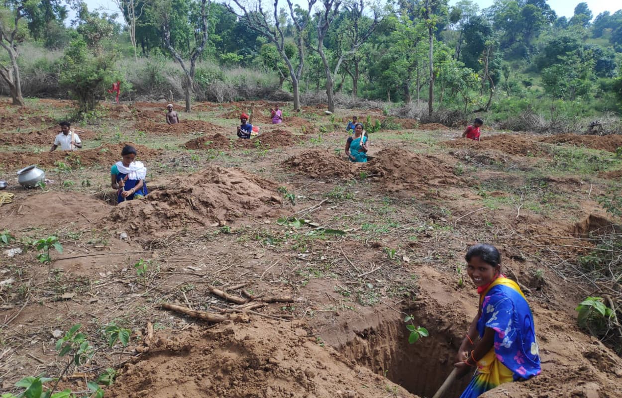 पानी रोको पौधा रोपो अभियान : खूंटी की महिलाओं ने 115 एकड़ जमीन पर गड्ढा खोद हरियाली की रखी बुनियाद