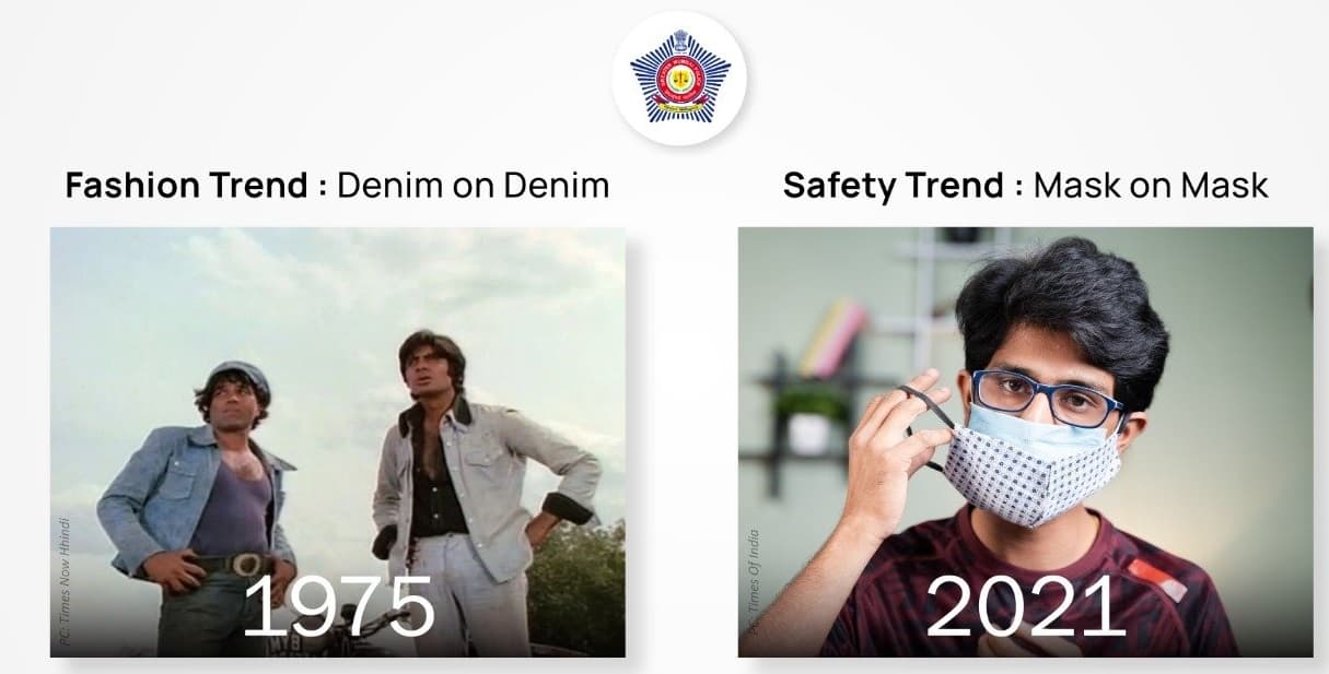मुंबई पुलिस ने फिल्म शोले के गब्बर की स्टाइल में दी सीख, दो- दो मास्क पहनें