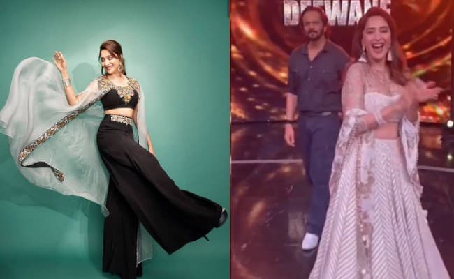 Madhuri Dixit ने Dance Deewane 3 के सेट पर दिखाया 'Singham thumka', रोहित शेट्टी हुए इंप्रेस