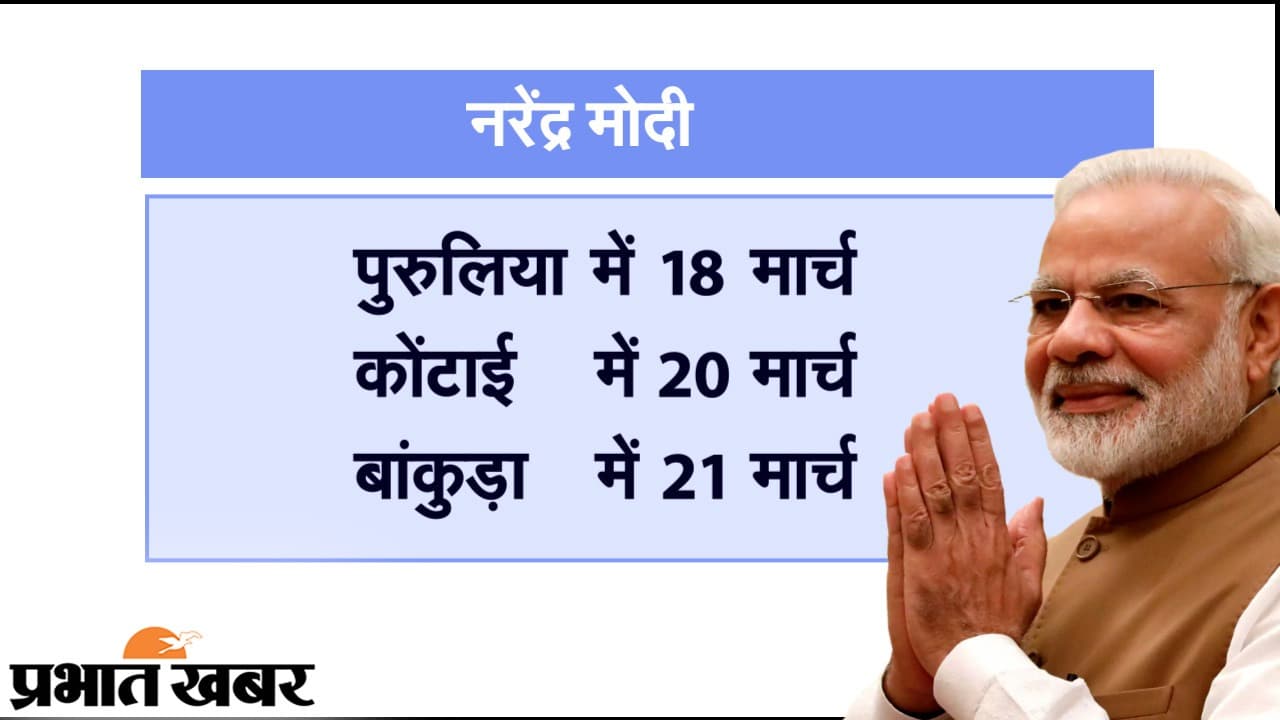 18 को पुरुलिया, 20 को कोंटाई और 21 को बांकुड़ा में प्रचार करेंगे पीएम मोदी, योगी और अमित शाह भी करेंगे धुआंधार प्रचार