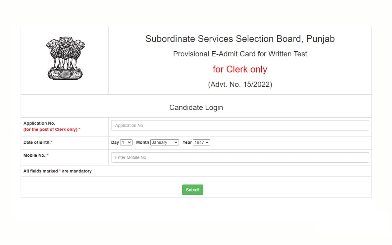 How To: पंजाब क्लर्क परीक्षा के लिए एडमिट कार्ड जारी, कैसे डाउनलोड करें ? डायरेक्ट लिंक