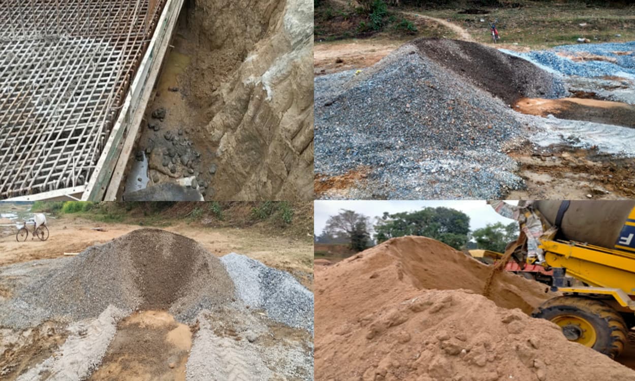 बड़कागांव के चोरका नदी पर पुल निर्माण में लापरवाही, ग्रामीणों ने विरोध में काम कराया बंद