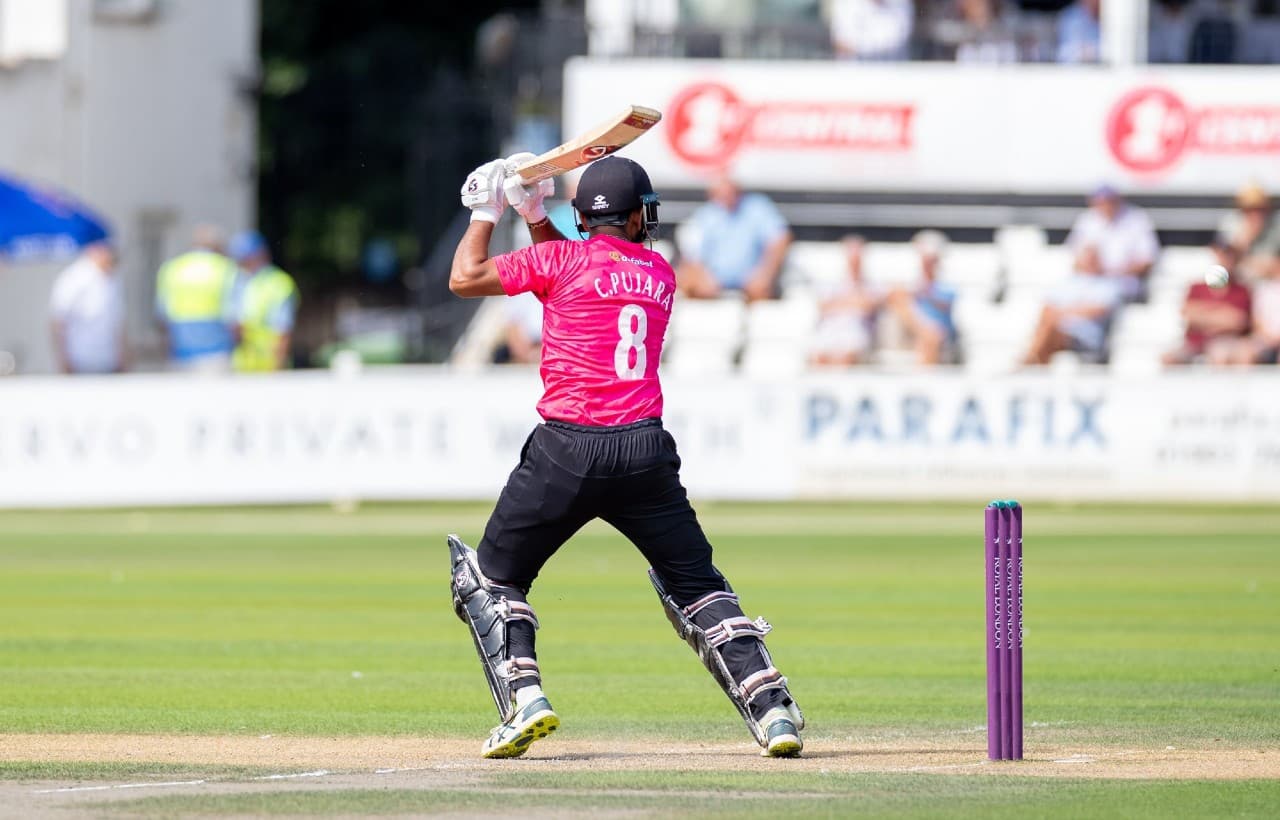 चेतेश्वर पुजारा ने 131 गेंद पर बनाये 174 रन, रॉयल लंदन वनडे कप 2022 में लगातार जड़ा दूसरा शतक