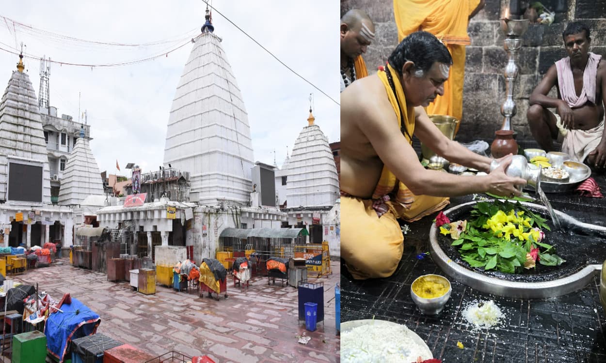 बाबामंदिर में अरघा को लेकर धरना प्रदर्शन, स्पर्श पूजा के लिए धरने पर बैठे तीर्थपुरोहित