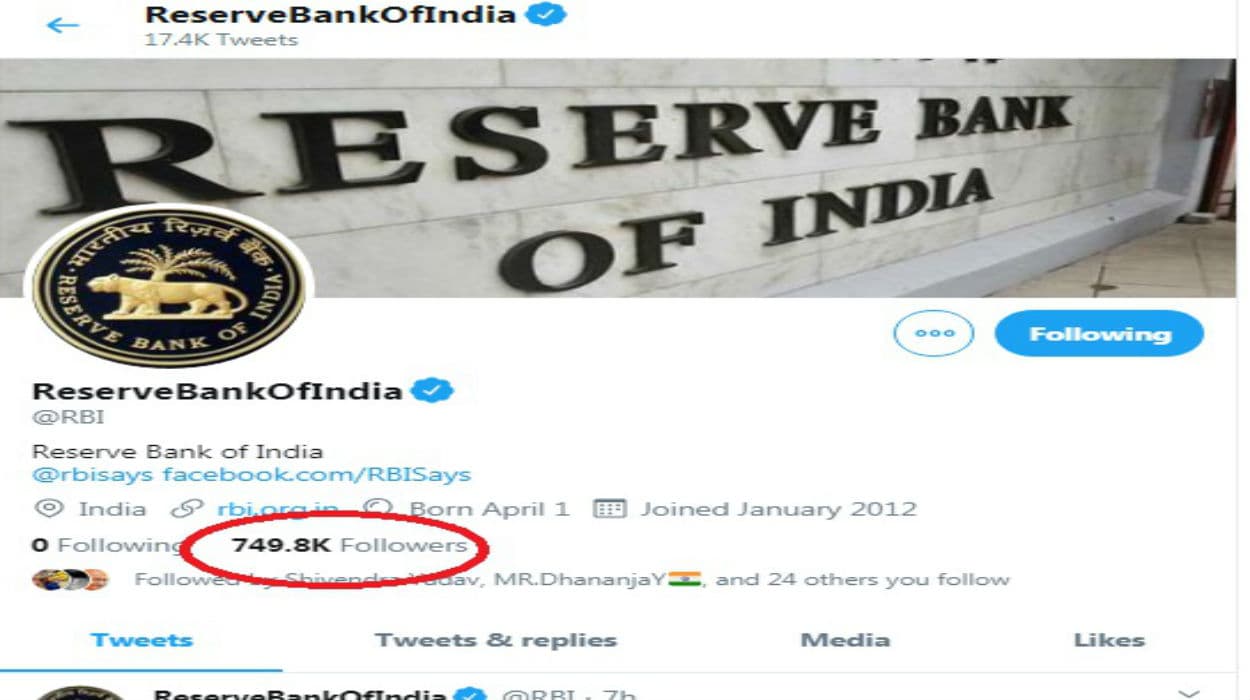 Lockdown में Twitter पर RBI का दिखा जलवा, फॉलोअर्स के मामले में US-Europe के केंद्रीय बैंकों को पछाड़ा