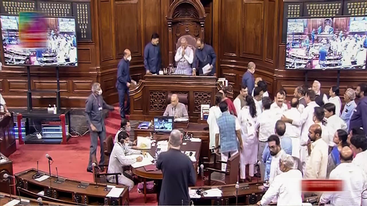 मानसून सत्र : महंगाई-जीएसटी के मुद्दे पर राज्यसभा में विपक्ष का हंगामा, कार्यवाही कल तक के लिए स्थगित