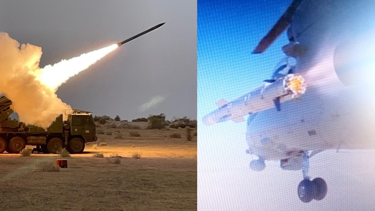 पोखरण रेंज में डीआरडीओ और भारतीय वायुसेना ने SANT मिसाइल और पिनाक ईआर सिस्टम का किया सफल परीक्षण, देखें Video