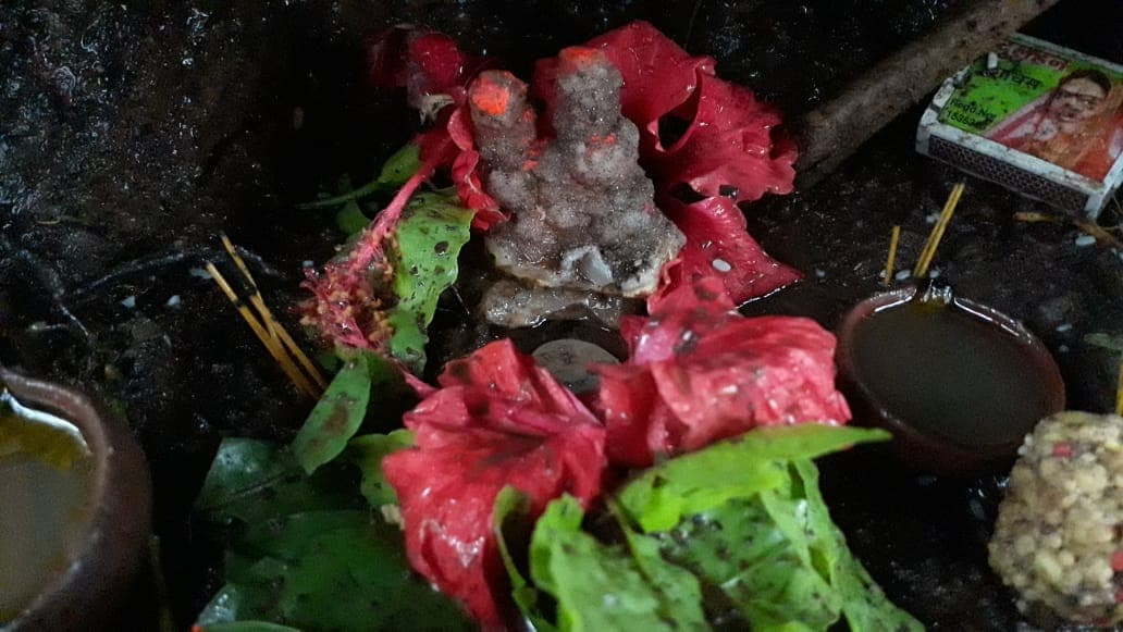 साहिबगंज में करोड़ों वर्ष पुराने जीवाष्म मिले, क्वार्ट्ज खनिज पत्थर पर देवी-देवताओं की चमकती आकृति की आदिवासी कर रहे पूजा