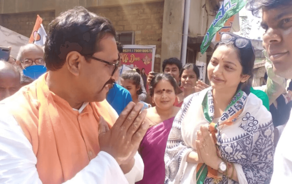 Bengal Chunav 2021: मेदिनीपुर में जब हुआ TMC उम्मीदवार जून मालिया और BJP प्रत्याशी शमित कुमार का मिलन...