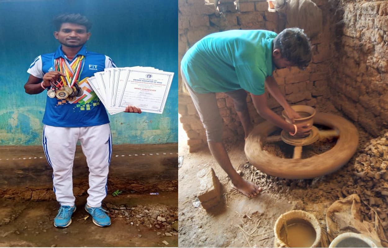 कोराेना इंपैक्ट : आर्थिक तंगी ने राष्ट्रीय तीरंदाज शिवकुमार को छुड़ाया खेल, मिट्टी बर्तन बनाने को है मजबूर