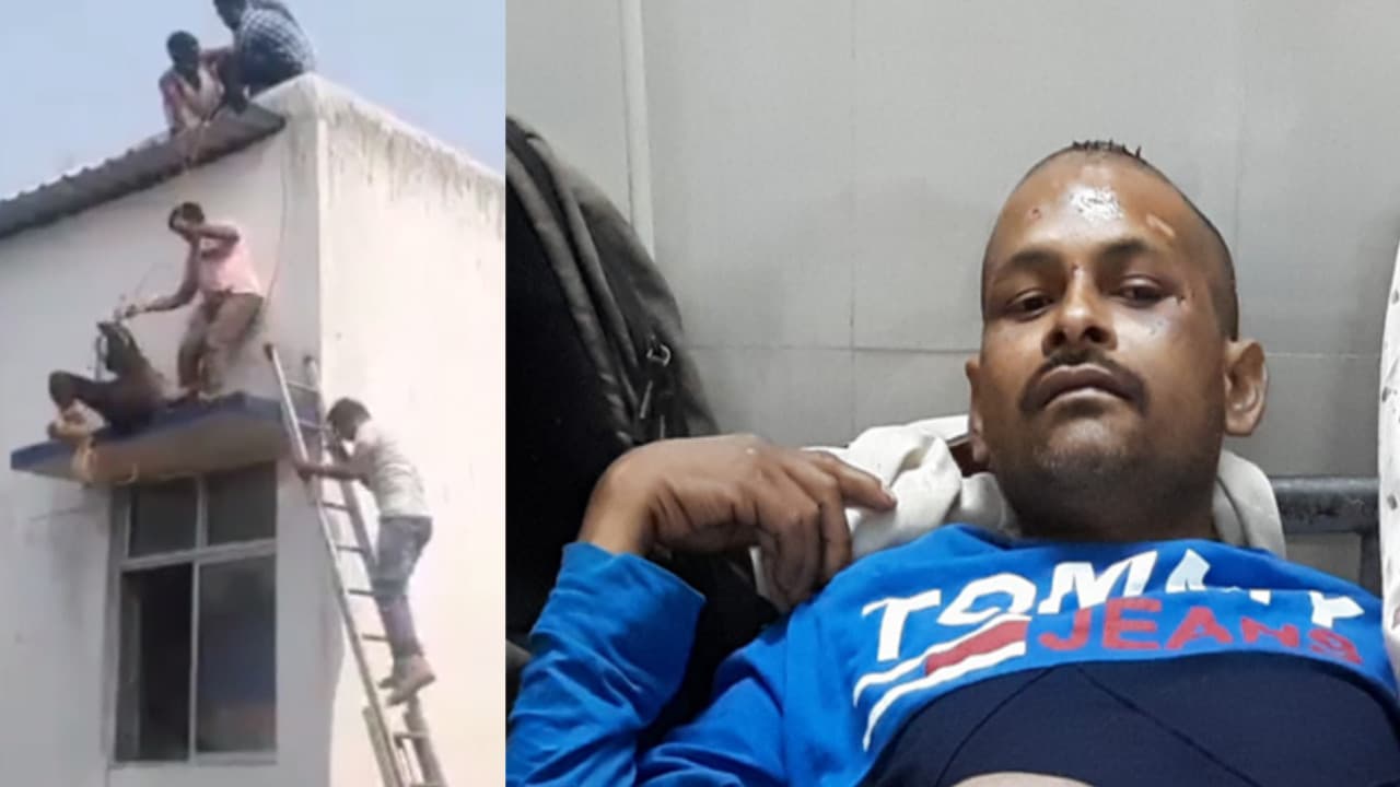 सदर हॉस्पिटल बिल्डिंग के छज्जे पर चढ़े विक्षिप्त का घंटो चला ड्रामा, काफी मशक्कत के बाद सुरक्षित उतरा नीचे