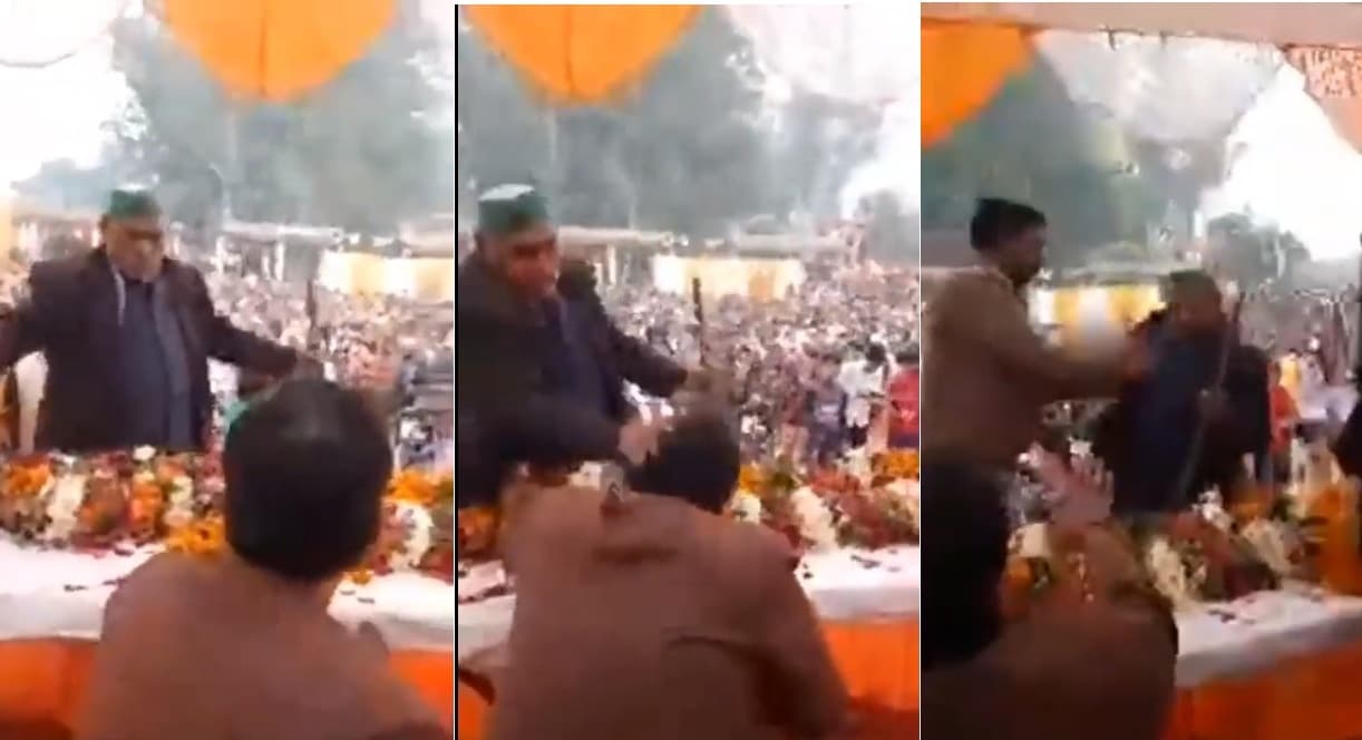 Video: उन्नाव सदर के BJP विधायक पंकज गुप्ता को भाकियू नेता ने मंच पर जड़ा थप्पड़, सपा ने मारा ताना