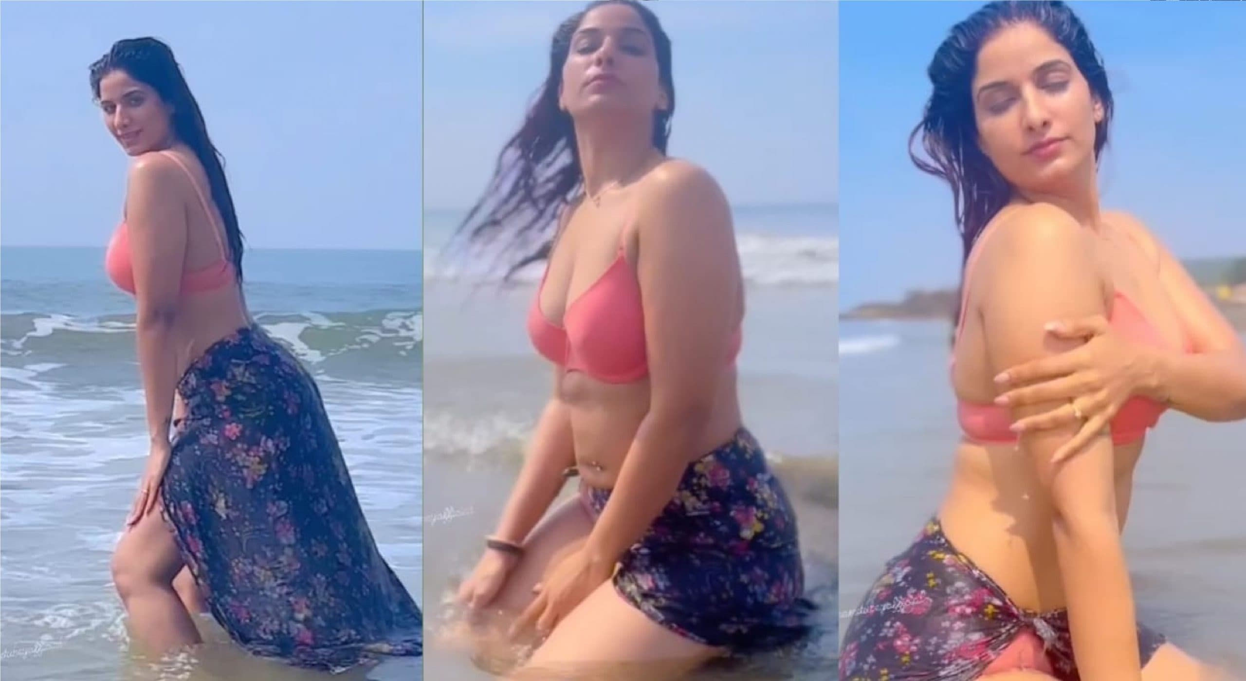 Pathan के बेशर्म रंग के गाने पर बिकनी पहन कर भोजपुरी एक्ट्रेस पूनम दुबे ने पानी में लगायी आग, देखें video