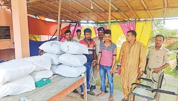 एक क्विंटल गाजा के साथ तीन तस्कर गिरफ्तार, गुप्त सूचना पर हुई छापामारी