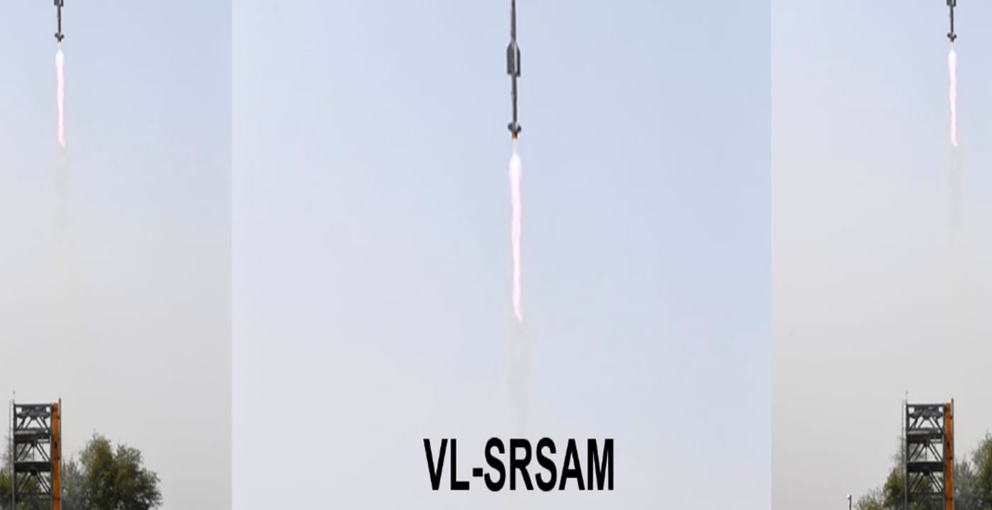 भारत ने सतह से हवा में मार करने वाली मिसाइल VL-SRSAM का किया सफल परीक्षण