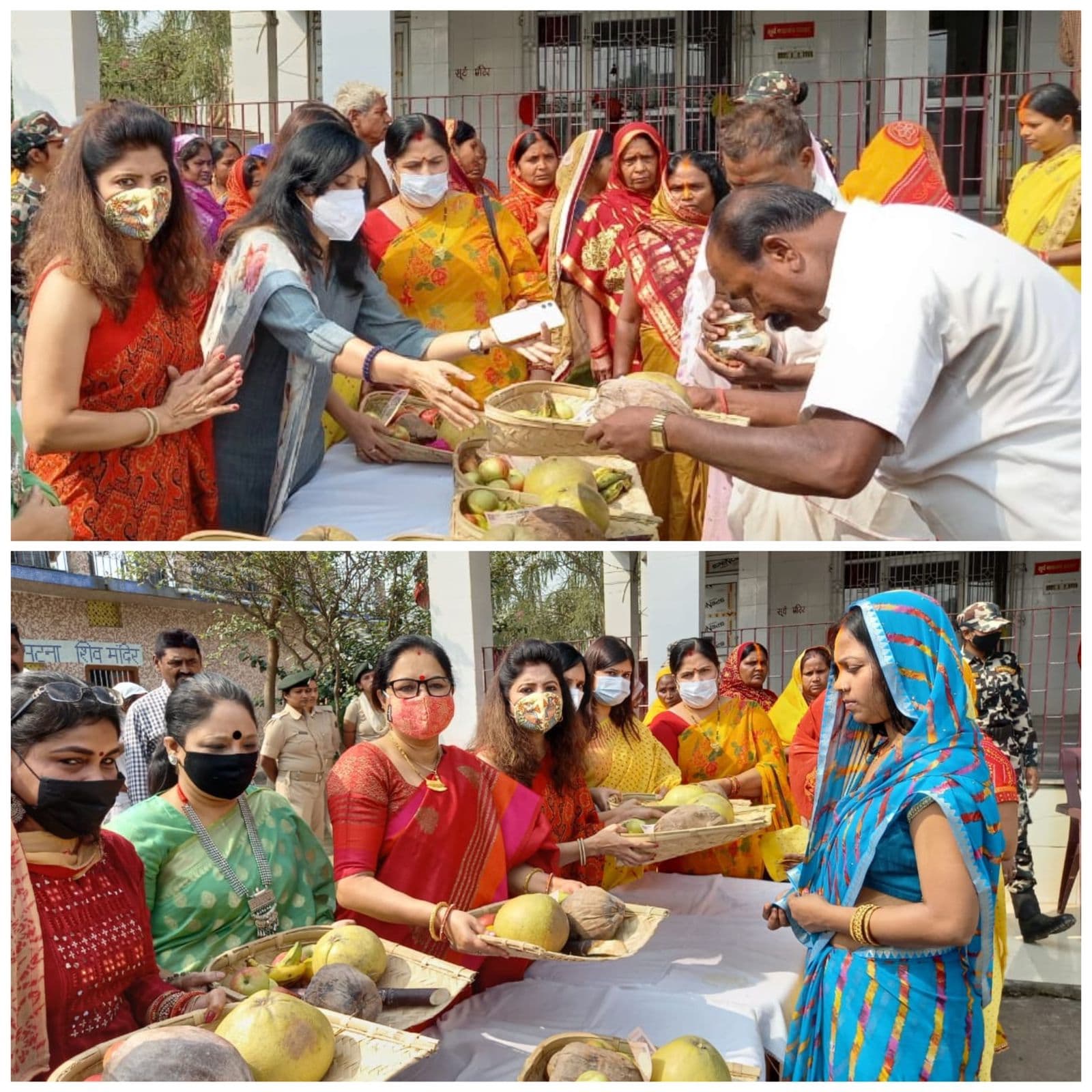 आइपीएस ऑफिसर्स वाइफ एसोसिएशन, बिहार ने छठ व्रतियों के बीच सूप और फल का किया वितरण