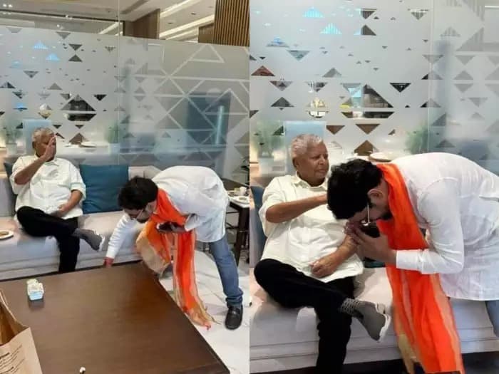 Bihar: 'भगवा पहनकर लालू के सामने झुके निरहुआ, मुलाकात पर  सोशल वार 'पलटी मरबे का'...