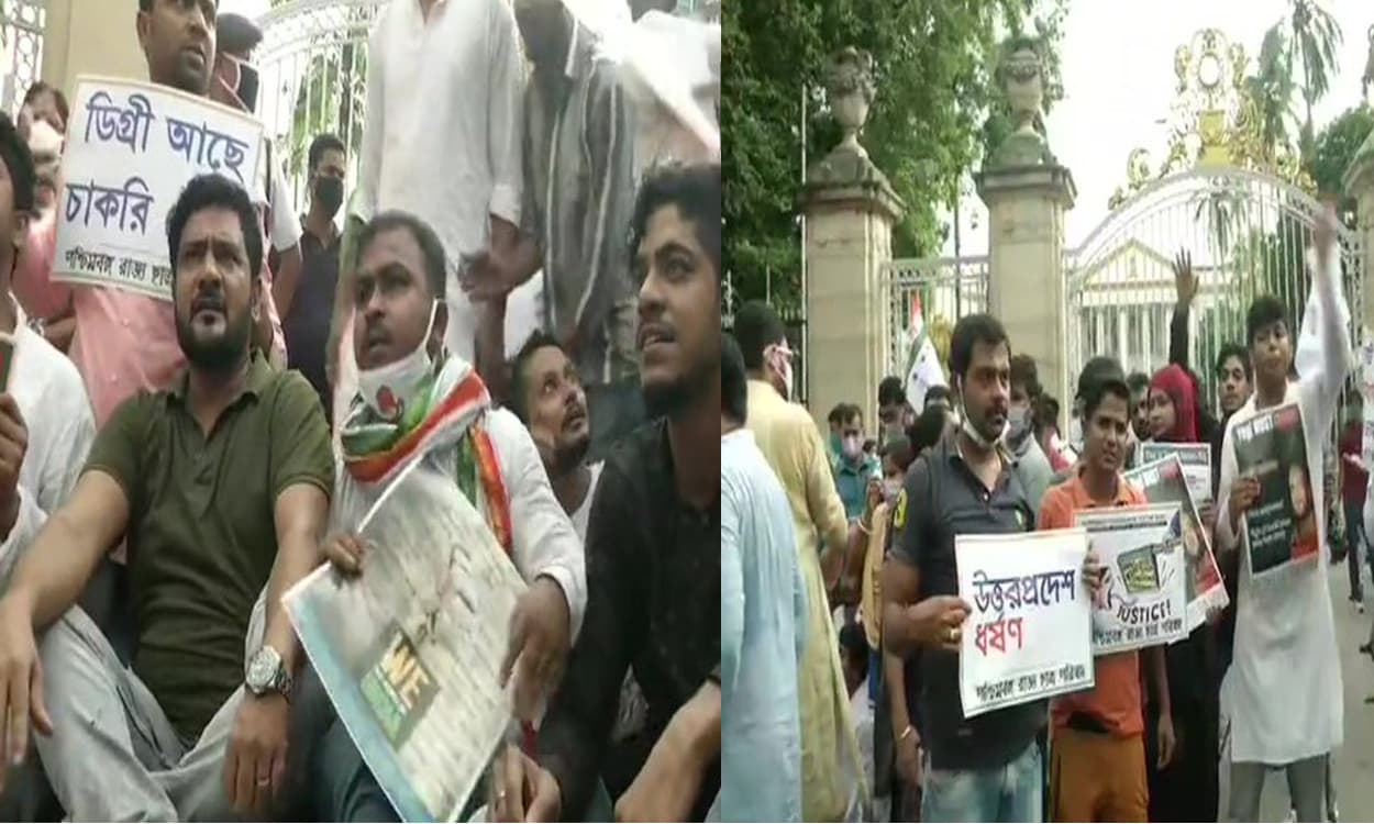 उप्र में दलित बेटी के साथ सामूहिक दुष्कर्म की आग कोलकाता तक पहुंचीं, यूथ कांग्रेस व छात्र परिषद ने राजभवन के बाहर जताया विरोध