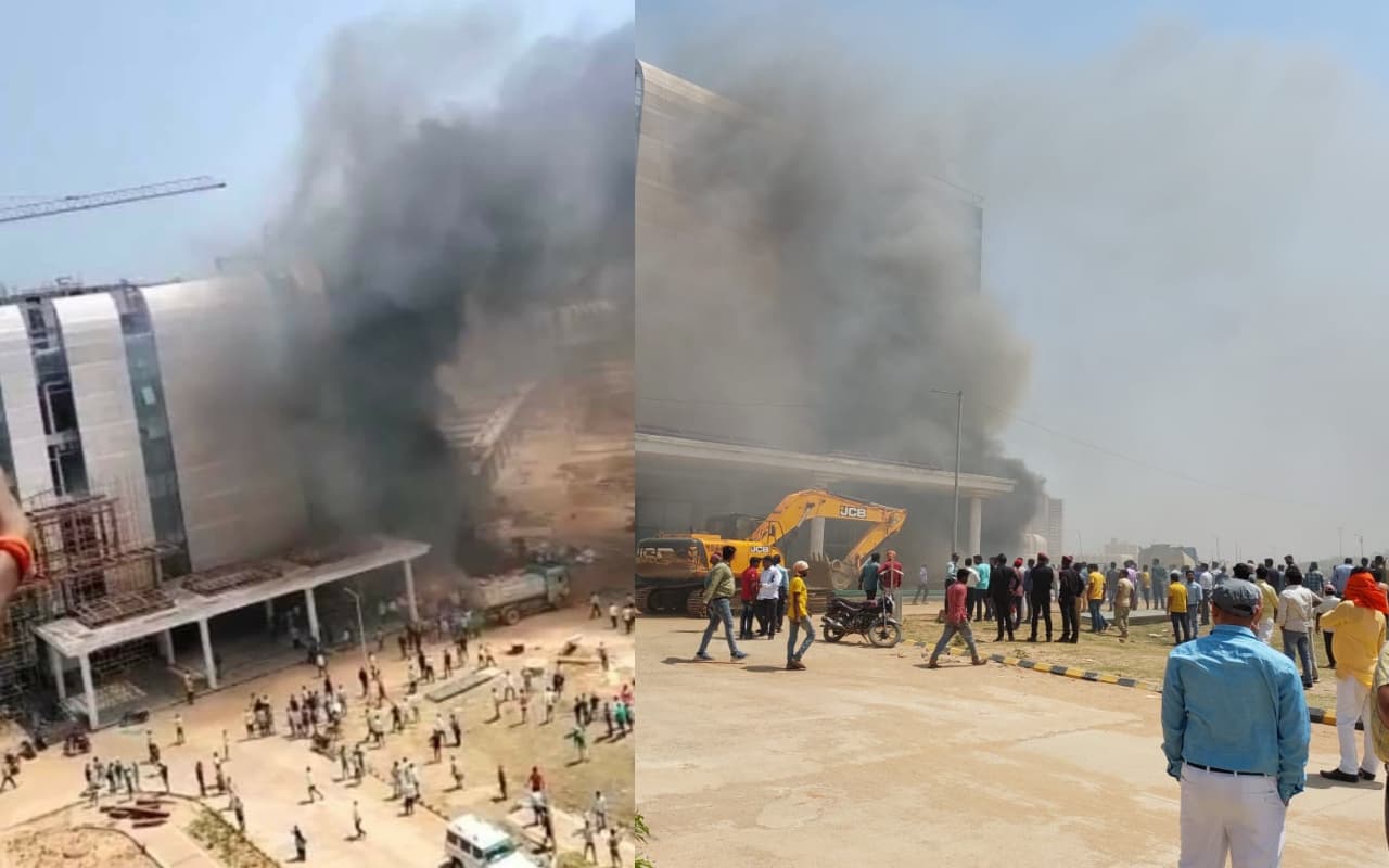 देवघर AIIMS में लगी भीषण आग, JCB से रौंद कर पाया काबू, बन्ना गुप्ता ने दिये जांच के आदेश