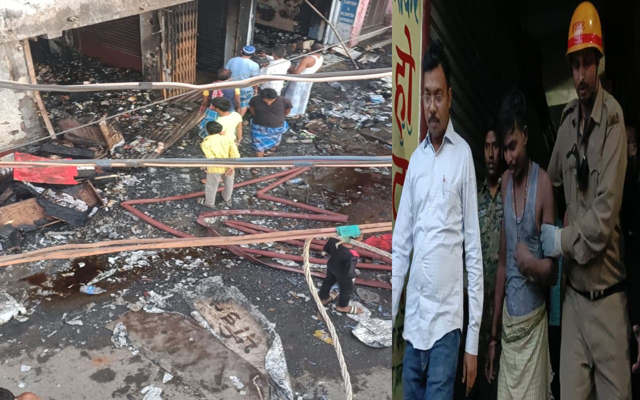 चतरा में तीन मंजिला मकान में लगी भीषण आग, घर मे सो रहे युवक की बचाई जान