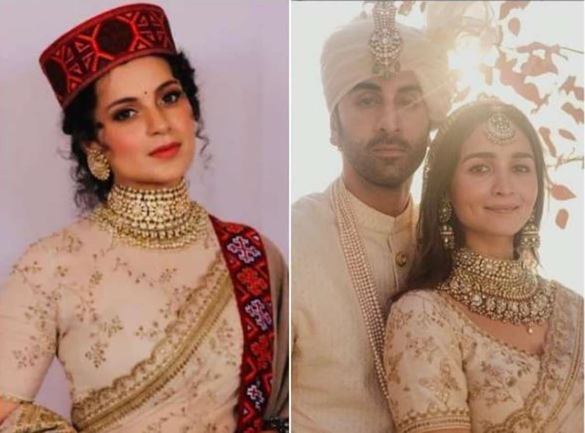 आलिया भट्ट ने अपने शादी में कॉपी किया कंगना रनौत का लुक? पहनी सेम-टू-सेम साड़ी, देखें PHOTOS