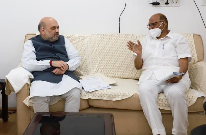 राहुल गांधी की विपक्षी नेताओं के साथ माॅर्निंग मीटिंग के बाद शरद पवार ने की गृहमंत्री अमित शाह से मुलाकात