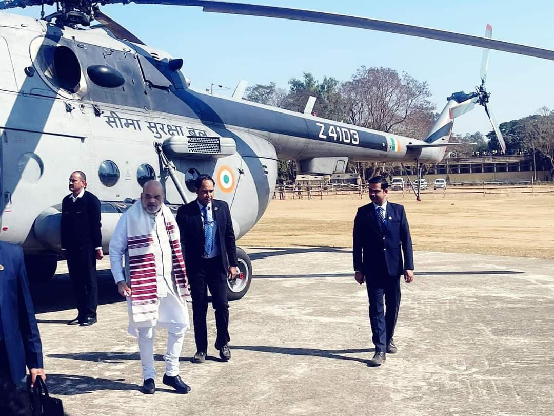 Amit Shah in Jharkhand: झारखंड के चाईबासा से छत्तीसगढ़ पहुंचे अमित शाह