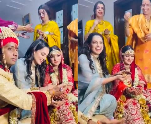 VIDEO: भाई की शादी में आशीर्वाद देने पहुंची ‘क्वीन’ कंगना हुईं इमोशनल, बोलीं- उनकी बेटी का कमरा खाली हो गया होगा...