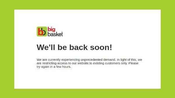 CORONA Effect: ज्यादा डिमांड के बीच ग्रॉसरी स्टार्टअप बिगबास्केट का ऐप और वेबसाइट क्रैश