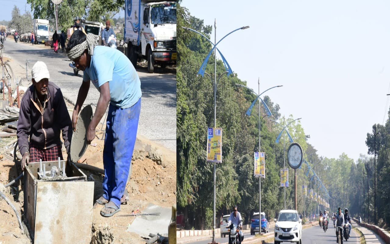 Bokaro News: दूधिया रोशनी से नहायेगा बोकारो, शहर की सड़कों पर लग रहा है अत्याधुनिक ऑक्टागोनल बिजली का पोल