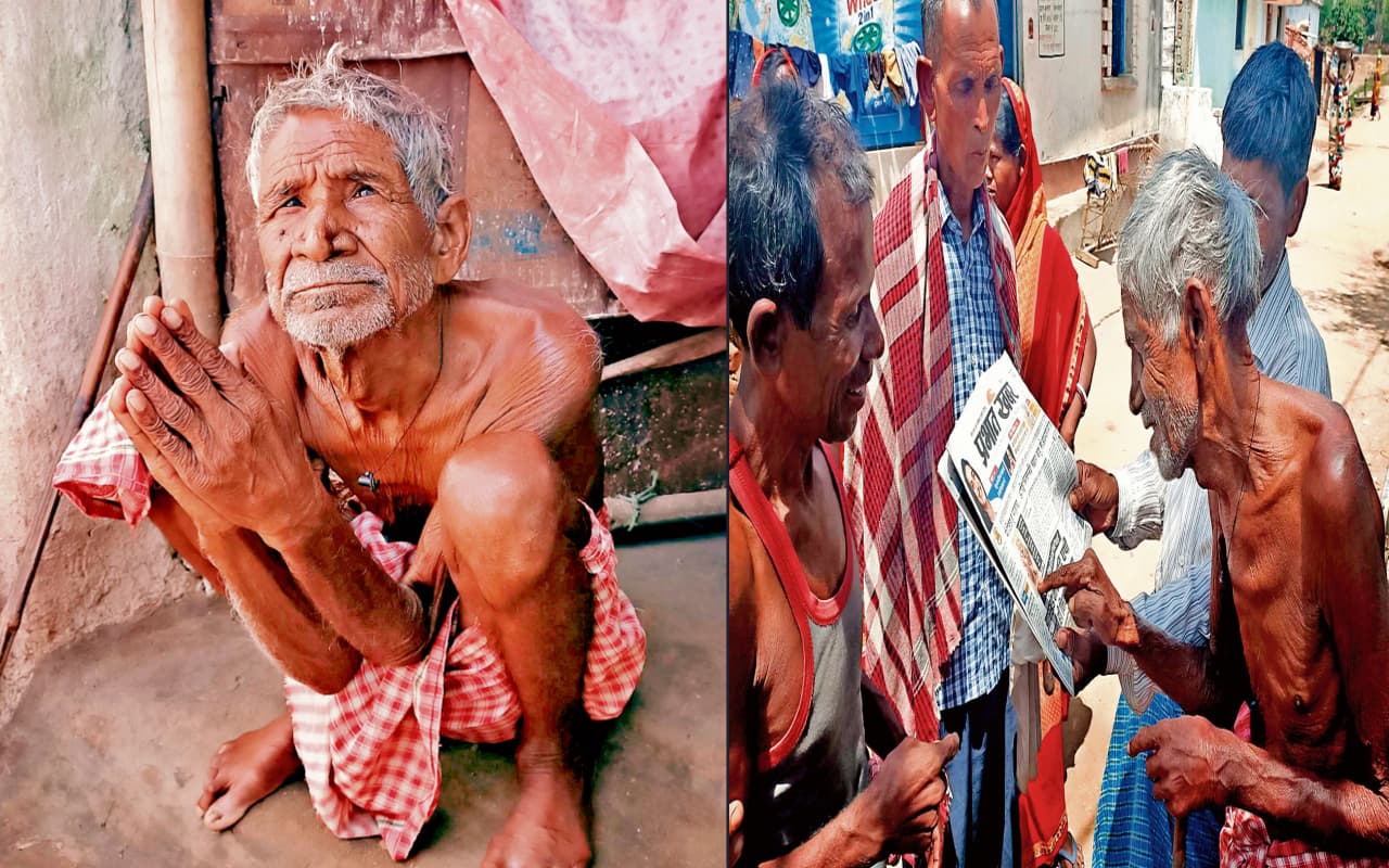 धनबाद के बुजुर्ग खेदन घांसी को पेशंन के बाद अब आंबेडकर आवास दिलाने के लिए पंसस ने की पहल