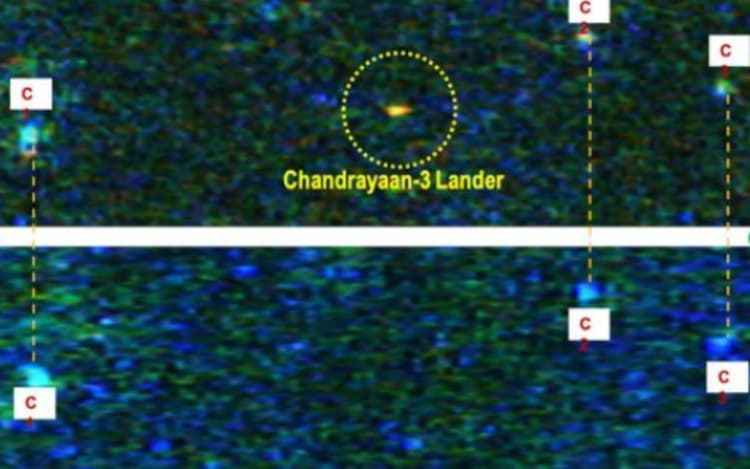 Chandrayaan 3: इसरो ने जारी की लैंडर विक्रम की ताजा तस्वीर, चंद्रयान-2 के ऑर्बिटर ने ली फोटो