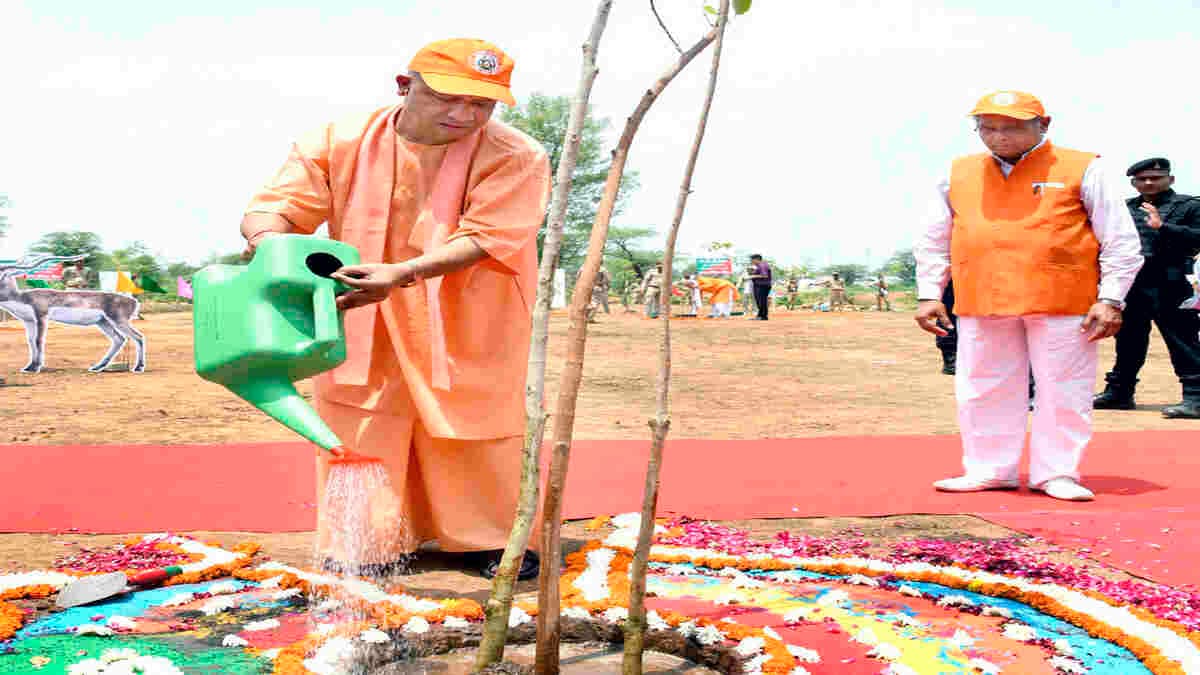 सीएम योगी आदित्यनाथ ने किया 30 करोड़ पौधरोपण अभियान का शुभारंभ, हरित क्षेत्र को 15 फीसदी तक करने का लक्ष्य
