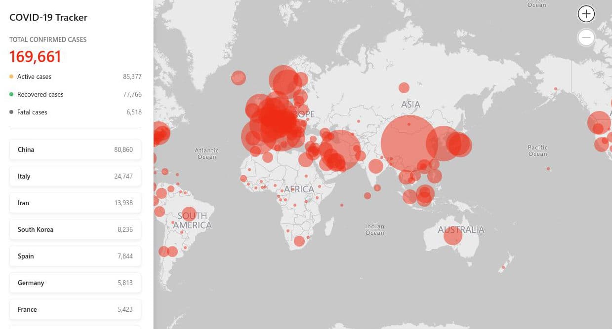 Microsoft ने लॉन्च किया COVID 19 ट्रैकिंग वेबसाइट