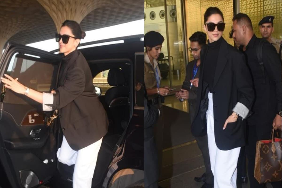 Fighter फिल्म की शूटिंग के लिए दीपिका पादुकोण हुई रवाना, ब्लैक एंड व्हाइट लुक में ढाया कहर