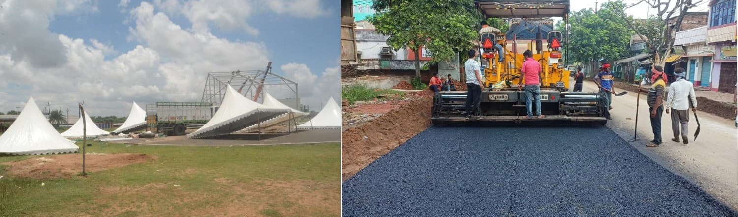 Jharkhand: देवघर में PM आगमन की तैयारी जोरों पर, कॉलेज मैदान में एक लाख वर्गफीट क्षेत्र में बन रहा पंडाल