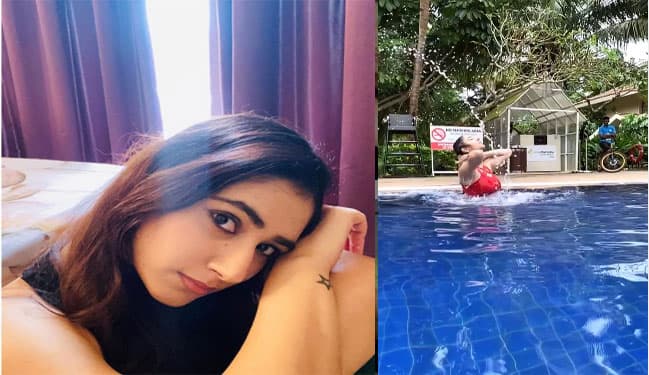 Bigg Boss 14 के कंटेस्टेंट राहुल वैद्य की गर्लफ्रेंड दिशा परमार ने लगाई स्वीमिंग पूल में डुबकी, Viral हो रहा है Video