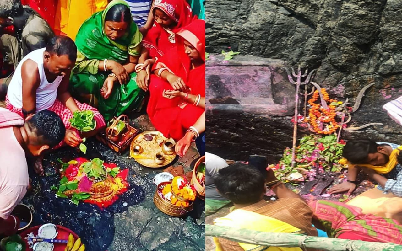 दुमका : बासुकीनाथ के शिवगंगा से निकले पाताल महादेव, दर्शन के लिए श्रद्धालुओं की उमड़ने लगी भीड़