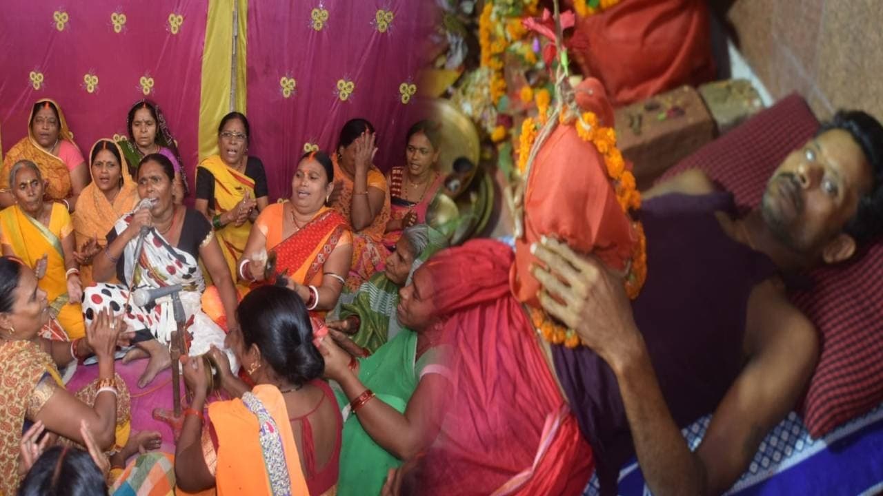बिहार: दुर्गा पूजा में सीने पर कलश स्थापित कर भक्ति में लीन है श्रद्धालु, कठिन साधना की देखें तस्वीरें