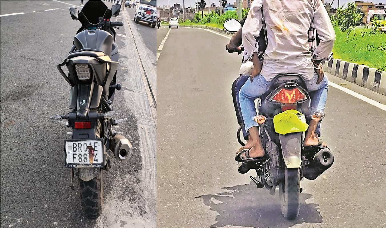 पटना में सीसीटीवी कैमरों से बचने के लिए बाइक राइडर्स का नया जुगाड़, वाहनों के नंबरों से कर रहे छेड़छाड़