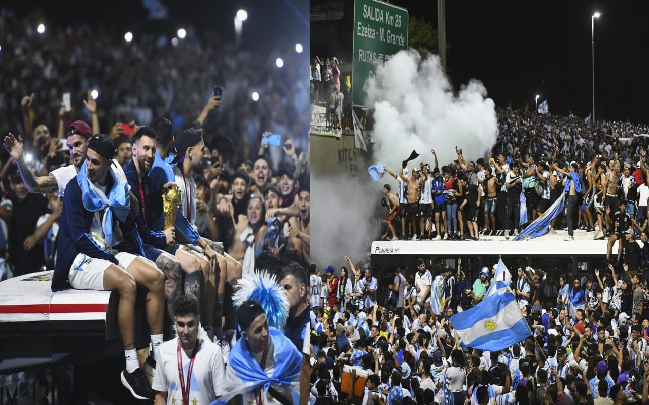 FIFA World Cup 2022 चैंपियन के स्वागत में पहुंचे फैंस बेकाबू, टीम मेसी को किया एयरलिफ्ट, देखें VIDEO