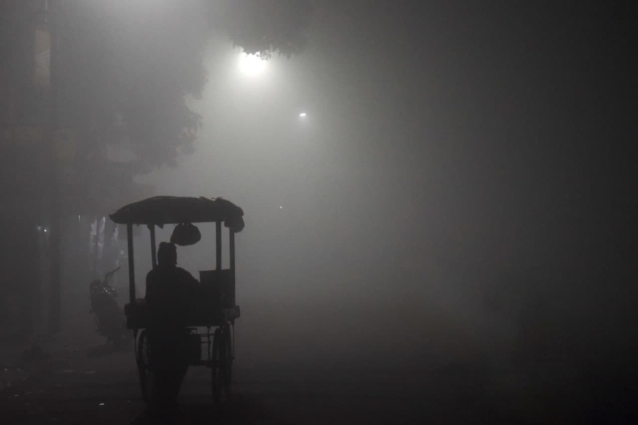 PHOTOS: घने कोहरे की चादर में लिपटा झारखंड का पलामू, शीतलहरी से घरों में दुबके लोग