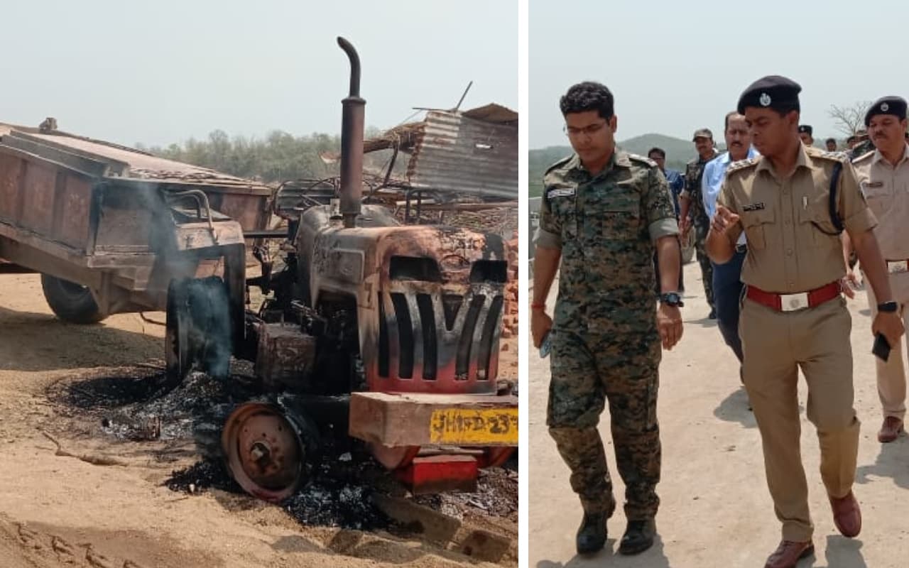 रामगढ़ : गोला में उग्रवादियों ने जेसीबी-ट्रैक्टर समेत 5 वाहन फूंके, मजदूरों के साथ मारपीट कर कमरे में लगाई आग
