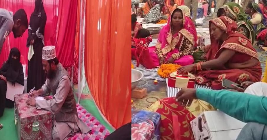 Samuhik Vivah Photos: गोरखपुर में शादी के बंधन में बंधे जोड़े, निकाह और विवाह एक साथ, देखें फोटो