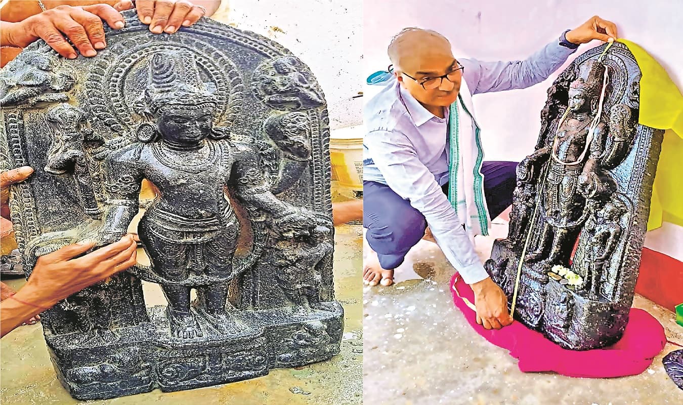 बिहार के नवादा में तालाब से मिली भगवान हरिहर की दुर्लभ प्रतिमा, 9वीं-10वीं शताब्दी के होने की संभावना