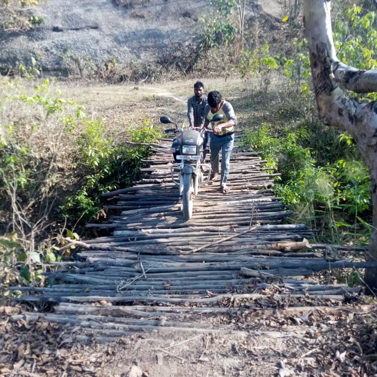 Jharkhand News : हजारीबाग के इस गांव में सड़क और पुल भी लोगों को नसीब नहीं, कुछ इस तरह लोग करते हैं सड़क पार